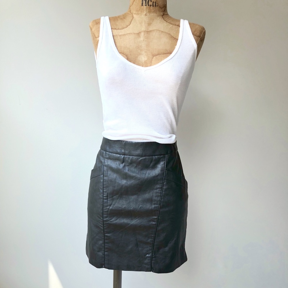 Tart Synthetic Leather Panel Skirt